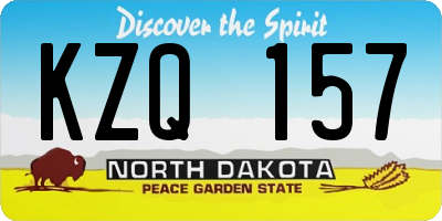 ND license plate KZQ157