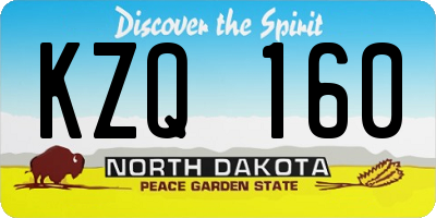 ND license plate KZQ160