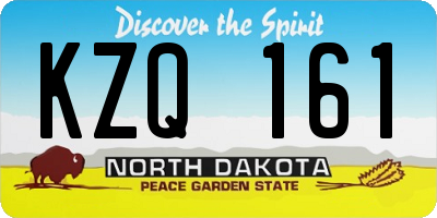 ND license plate KZQ161