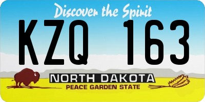 ND license plate KZQ163