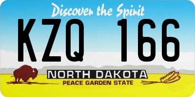 ND license plate KZQ166