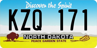 ND license plate KZQ171