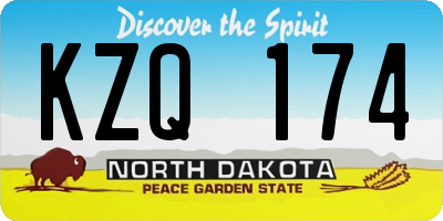 ND license plate KZQ174