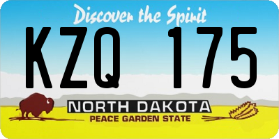 ND license plate KZQ175