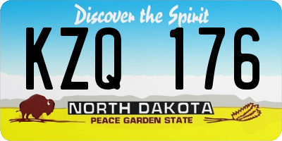 ND license plate KZQ176