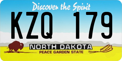 ND license plate KZQ179
