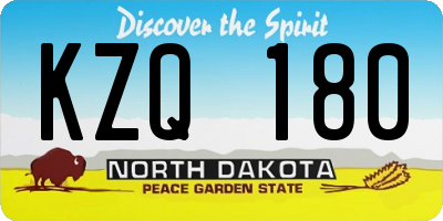 ND license plate KZQ180