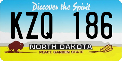 ND license plate KZQ186