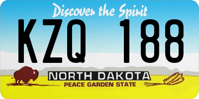 ND license plate KZQ188