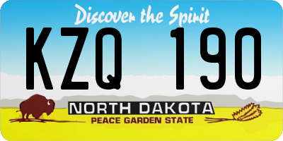 ND license plate KZQ190