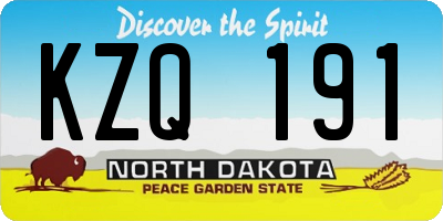 ND license plate KZQ191