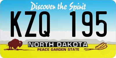 ND license plate KZQ195
