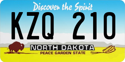ND license plate KZQ210