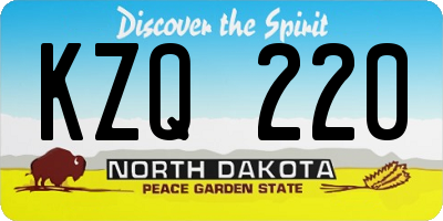 ND license plate KZQ220