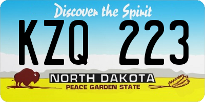 ND license plate KZQ223