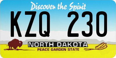 ND license plate KZQ230