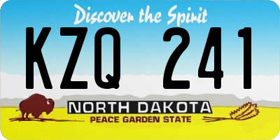ND license plate KZQ241