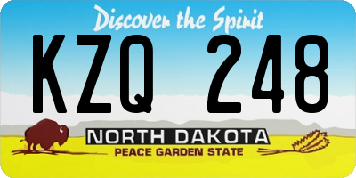 ND license plate KZQ248