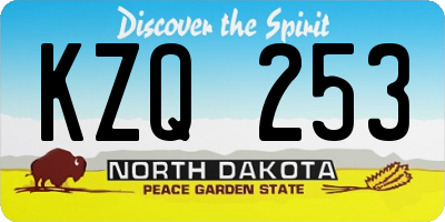 ND license plate KZQ253