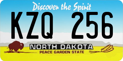 ND license plate KZQ256