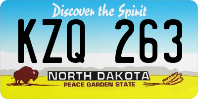 ND license plate KZQ263