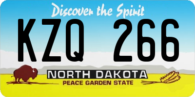 ND license plate KZQ266
