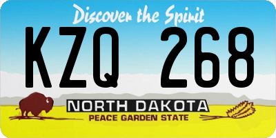 ND license plate KZQ268