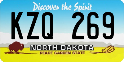 ND license plate KZQ269