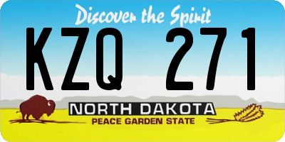 ND license plate KZQ271
