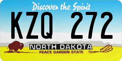 ND license plate KZQ272