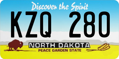 ND license plate KZQ280