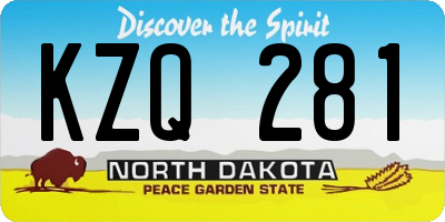 ND license plate KZQ281