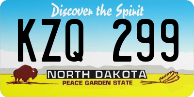 ND license plate KZQ299