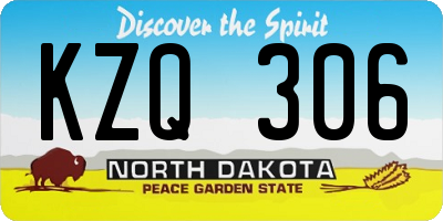 ND license plate KZQ306