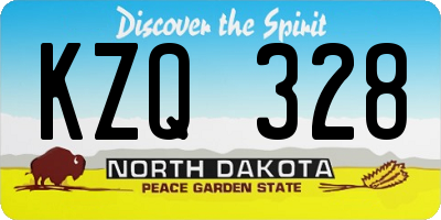 ND license plate KZQ328