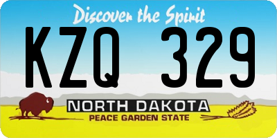 ND license plate KZQ329