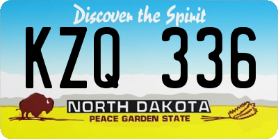 ND license plate KZQ336