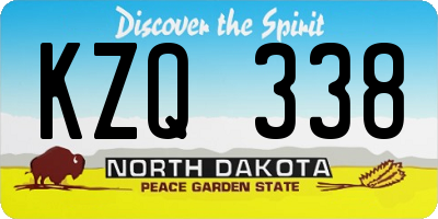 ND license plate KZQ338