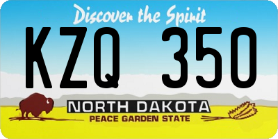 ND license plate KZQ350