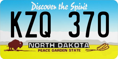 ND license plate KZQ370