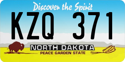 ND license plate KZQ371