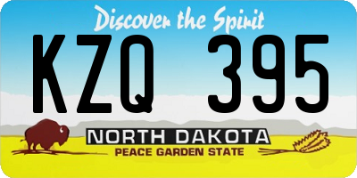 ND license plate KZQ395