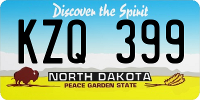 ND license plate KZQ399