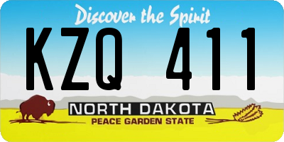 ND license plate KZQ411