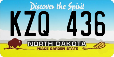 ND license plate KZQ436