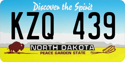 ND license plate KZQ439