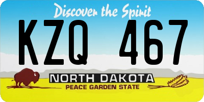 ND license plate KZQ467