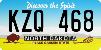 ND license plate KZQ468