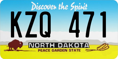 ND license plate KZQ471