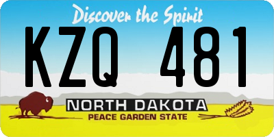 ND license plate KZQ481